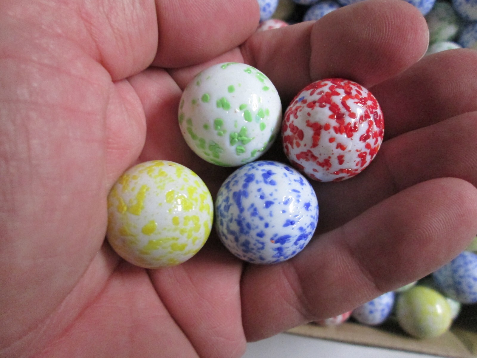 2 Pounds Of A Nice Mix Of Speckled Glass Marbles 1 inch Size