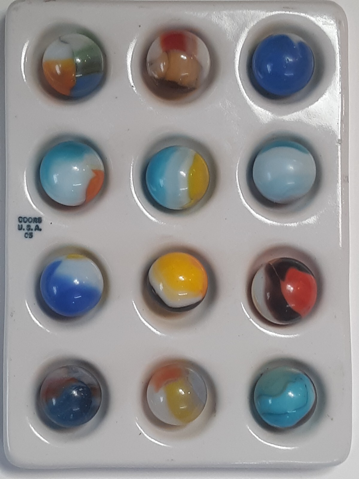 Twelve Wet Mint Vintage Vitro Agate Patches, Collector Marbles #5