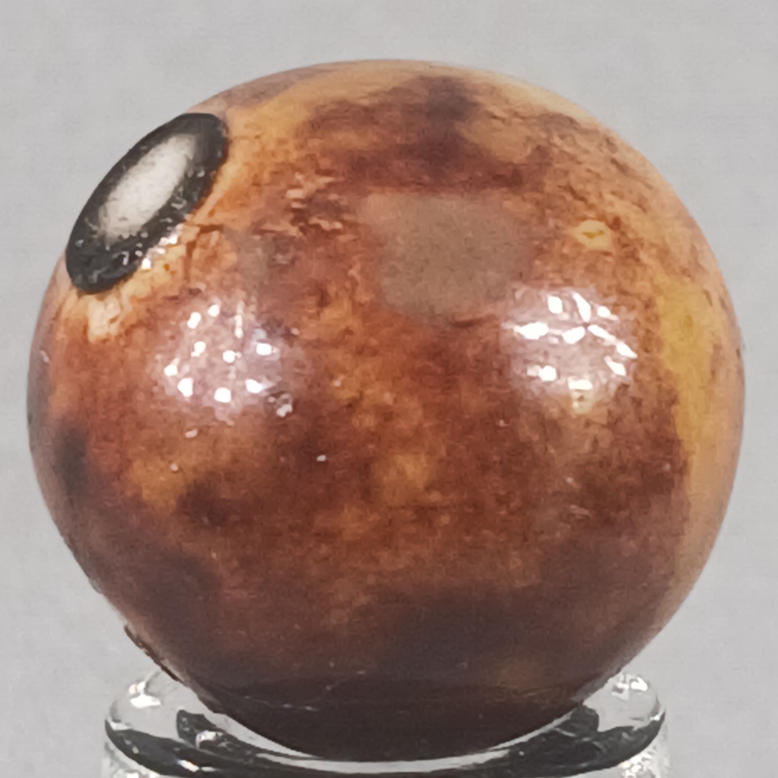 Vintage Brown Bennington Clay Marble .65 Inches Near-Mint Condition