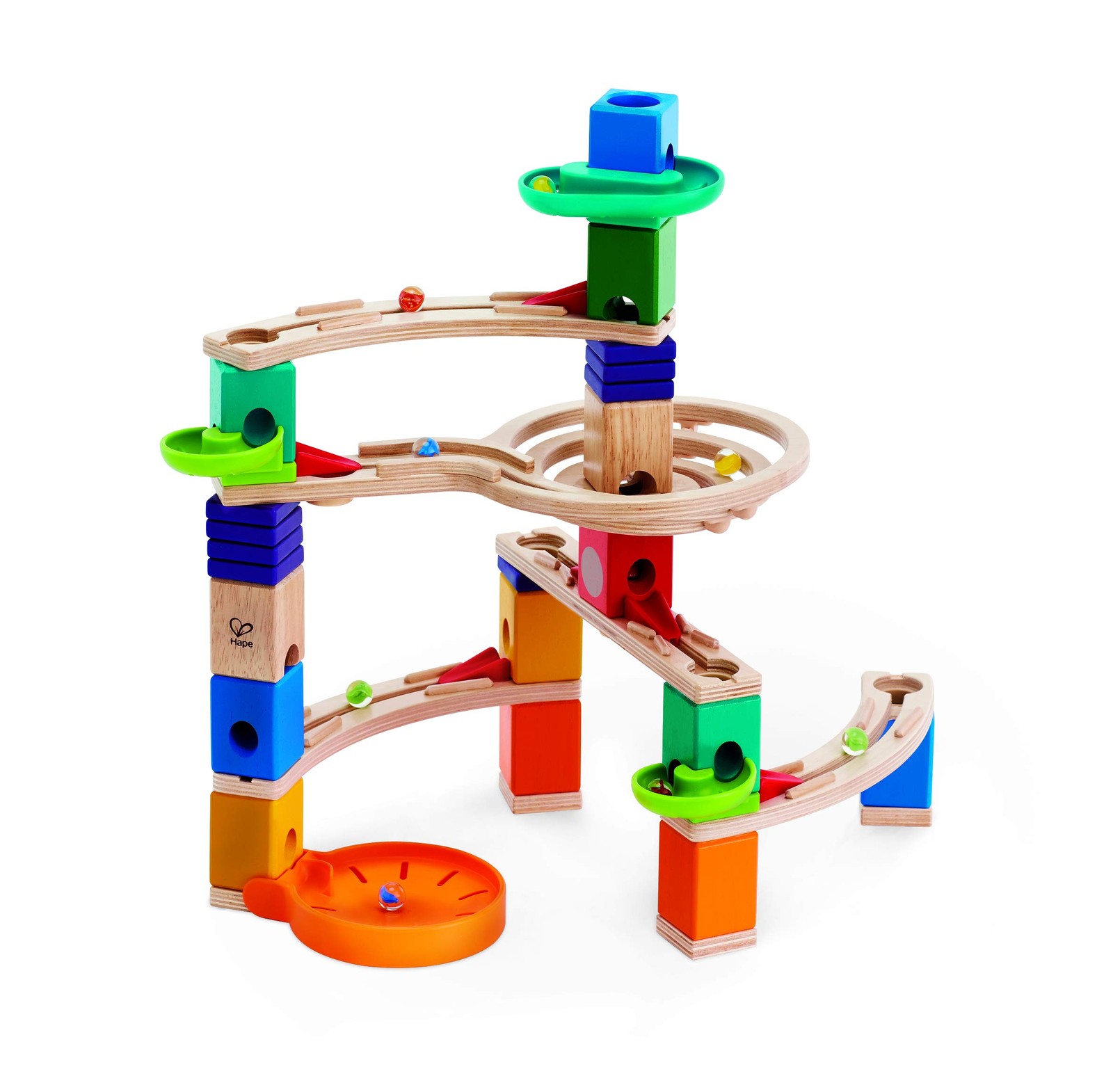 Hape Quadrilla Cliffhanger Wooden Marble Run 27 x 31 x 12 cm, Multicolor