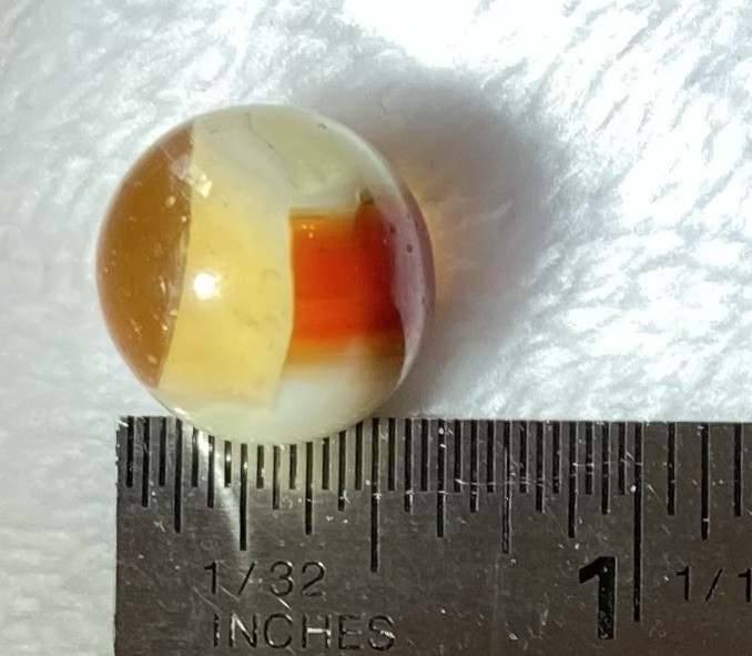 Peltier Glass Co. “Sunset” Rainbo Marble Near Mint/Mint 5/8”