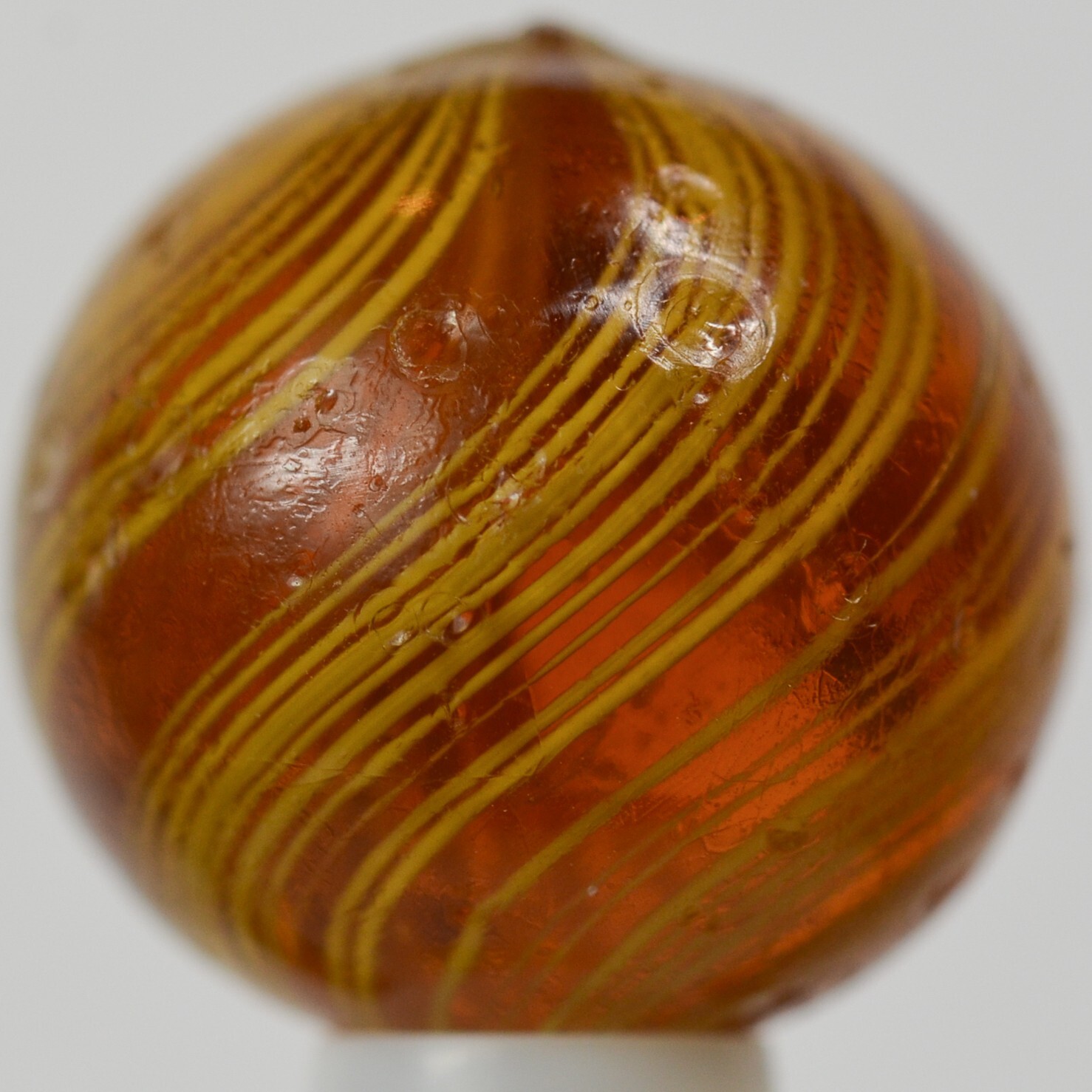 Handmade Gooseberry Marble, Amber Glass, 23/32 in, Polished, Germany, S1406