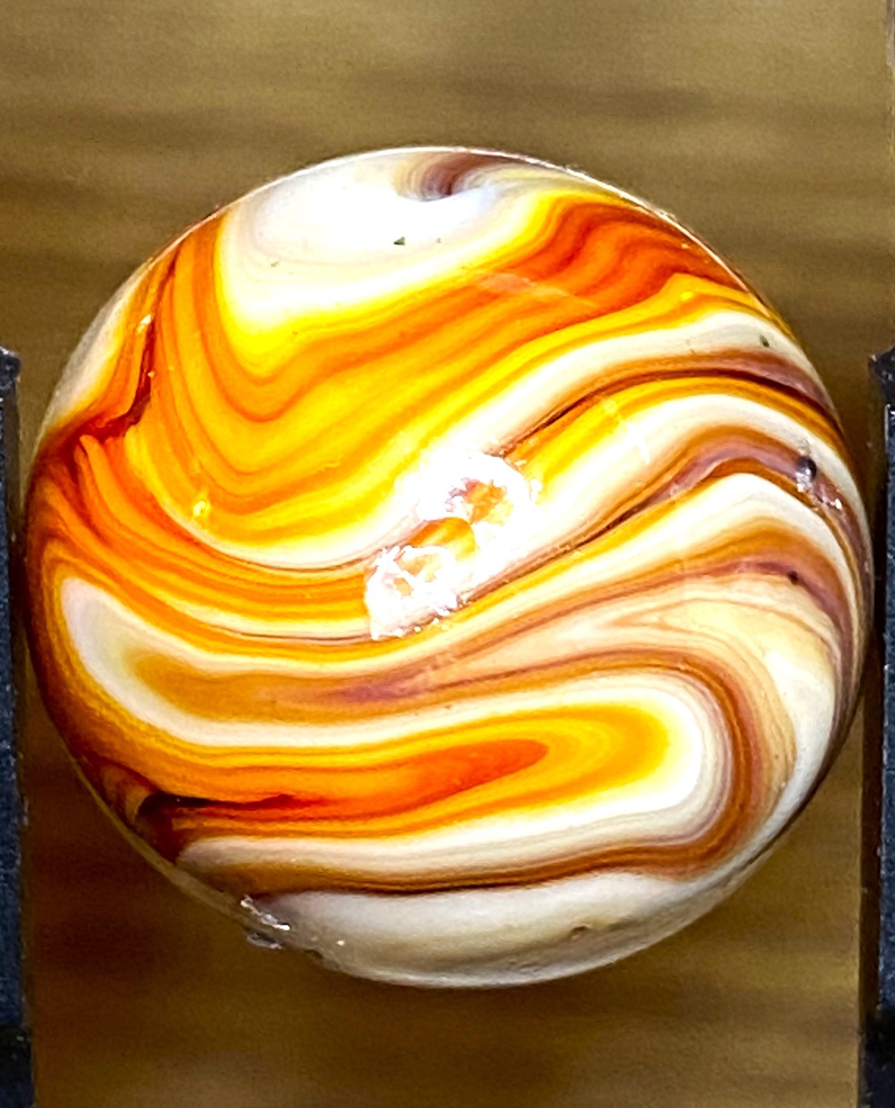 DAS/JABO RARE JUICY OXBLOODY FLAMEY SWIRLED SHOOTER SIZE .76/7″ BOX03/203