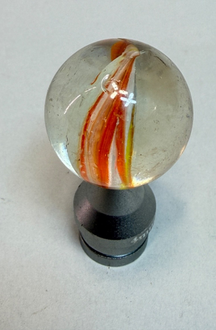1950-60′ Big Vintage European Sparkler Glass Marble Cat’s Eye Naked Spring 1”