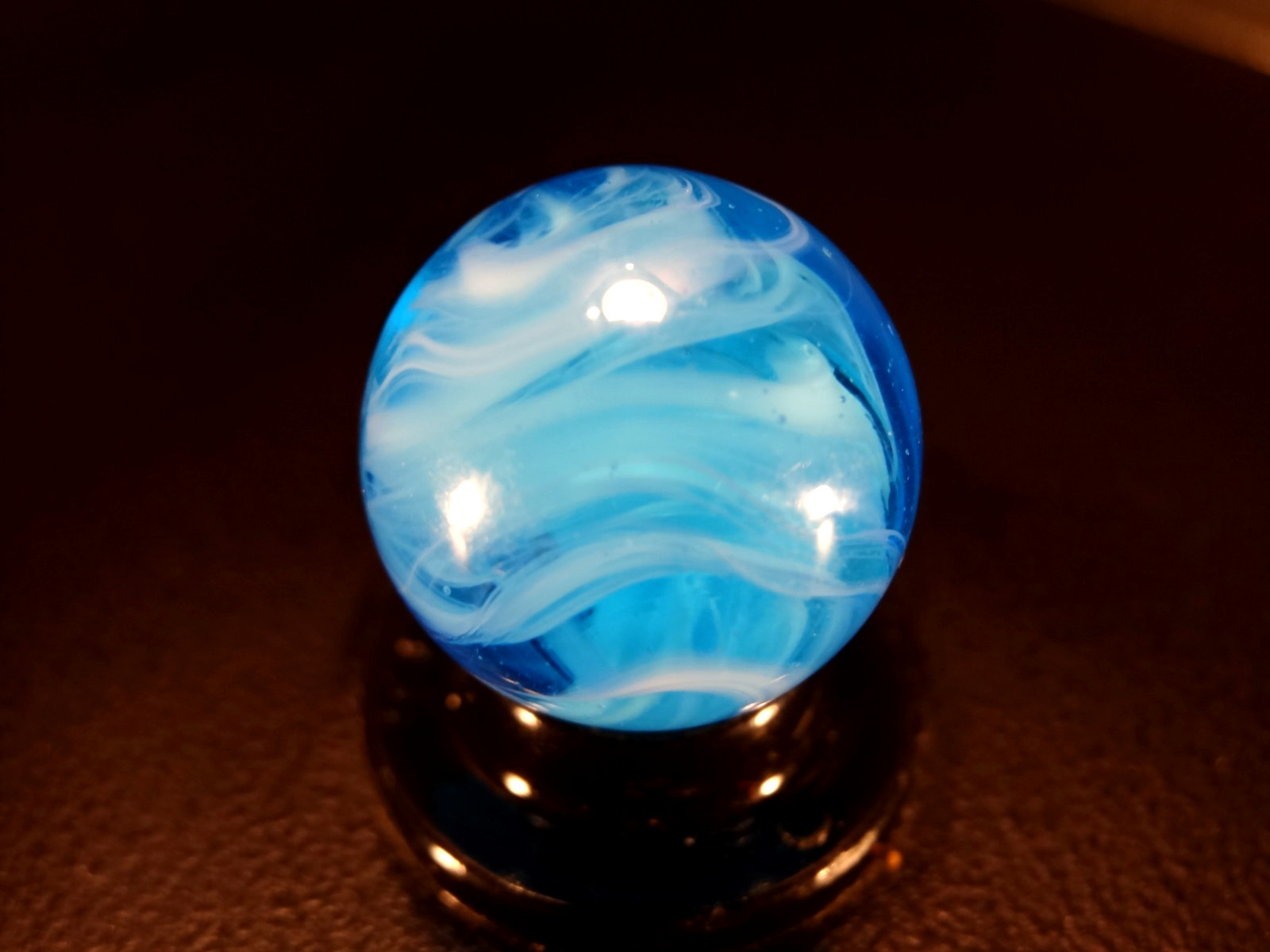 PELTIER * AQUA * National Onyx Slag FEATHER PATTERN Wet Mint STUNNING