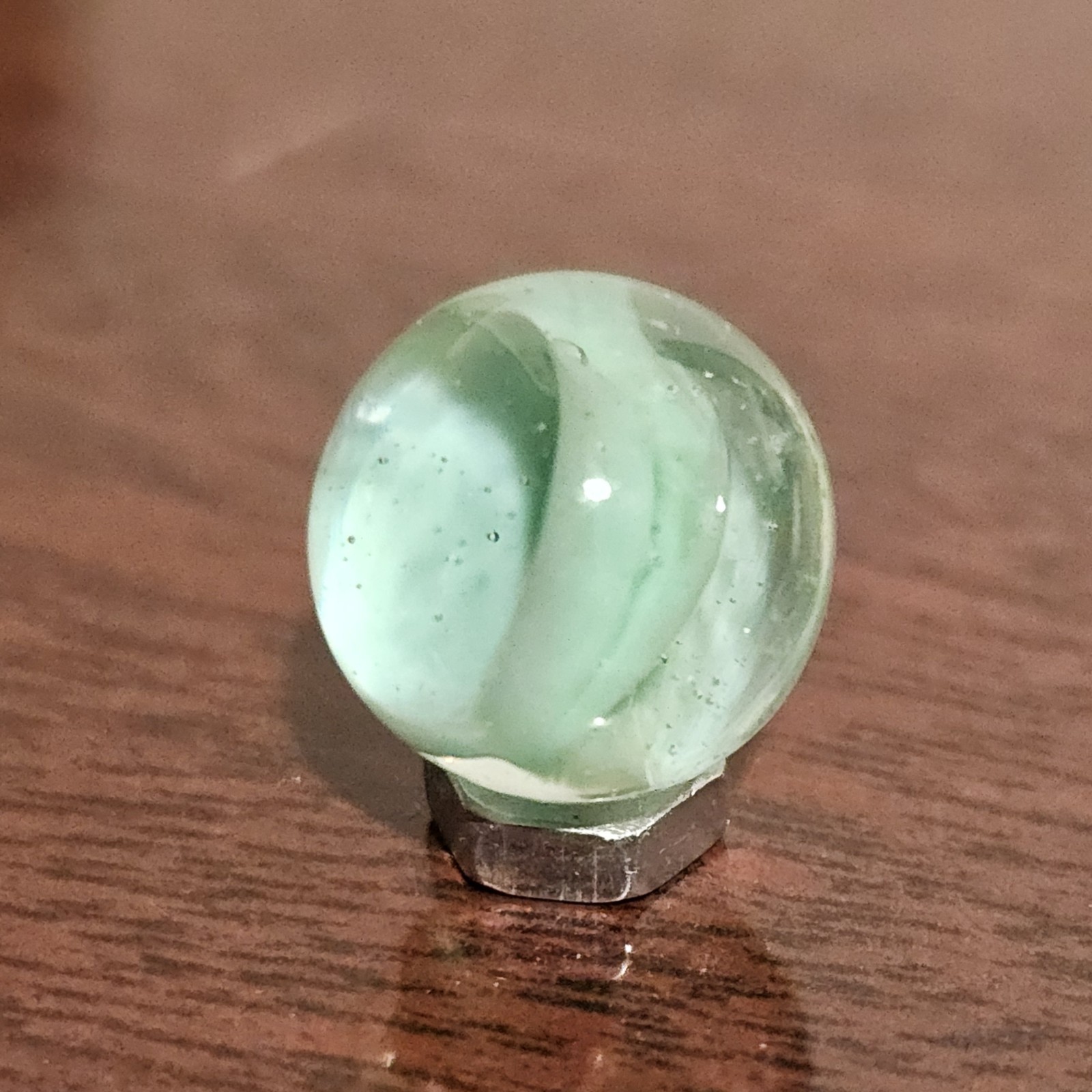 Vintage CE Bogard Green Floppy Hybrid .593″ Glass Marble