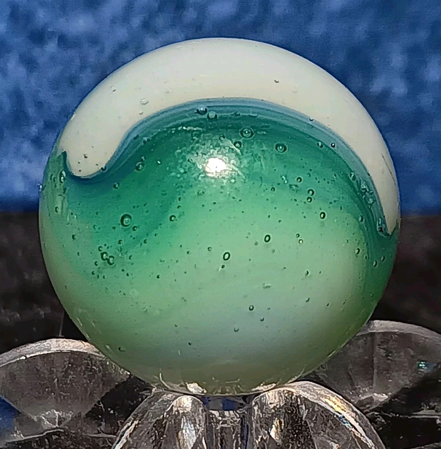 Vintage Peltier Glass Or Kokomo Marble. .61″ Mint. Unique Example