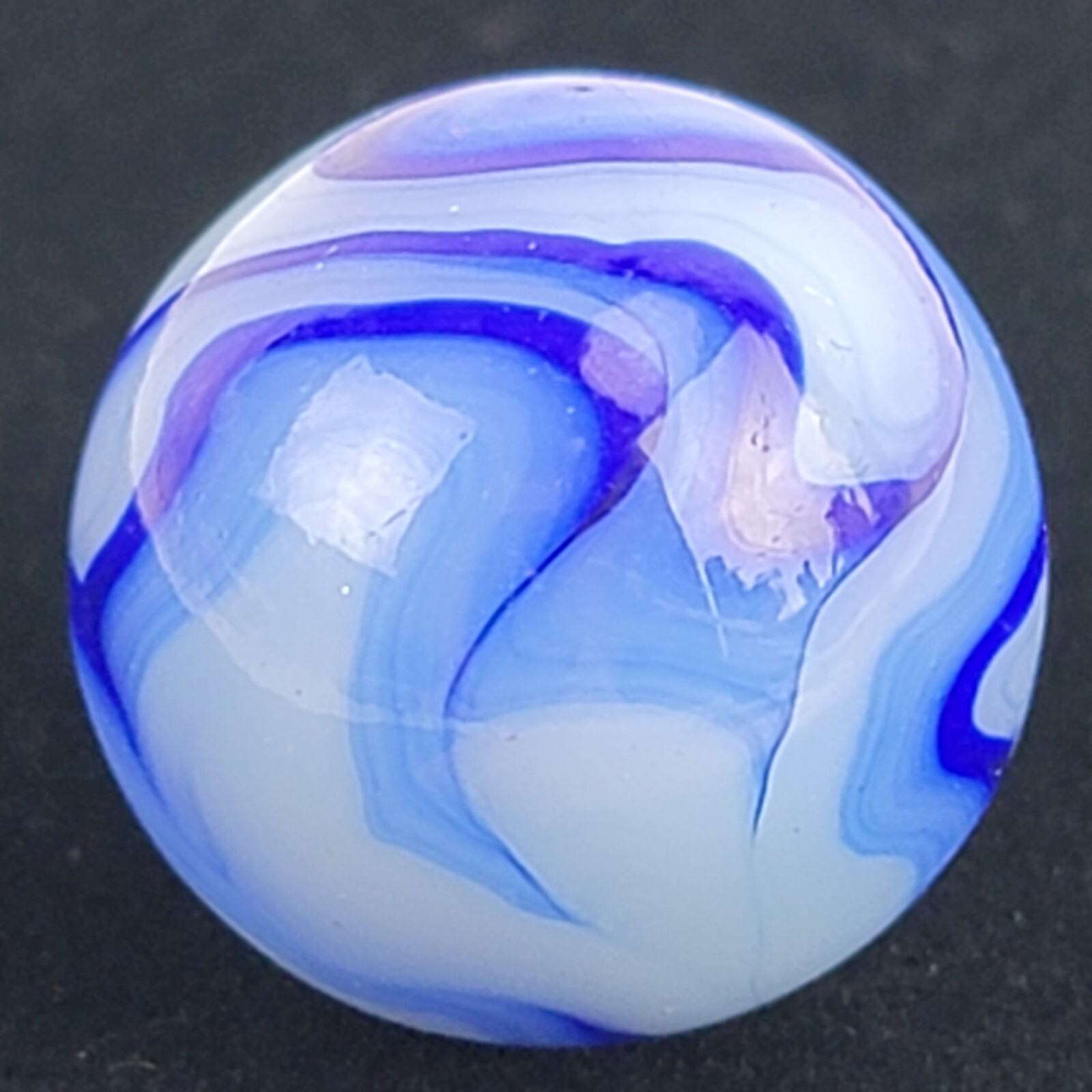 Alley Agate Co. HUGE Cobalt Blue Swirl SHOOTER Vintage Marble MINT! 7/8!!