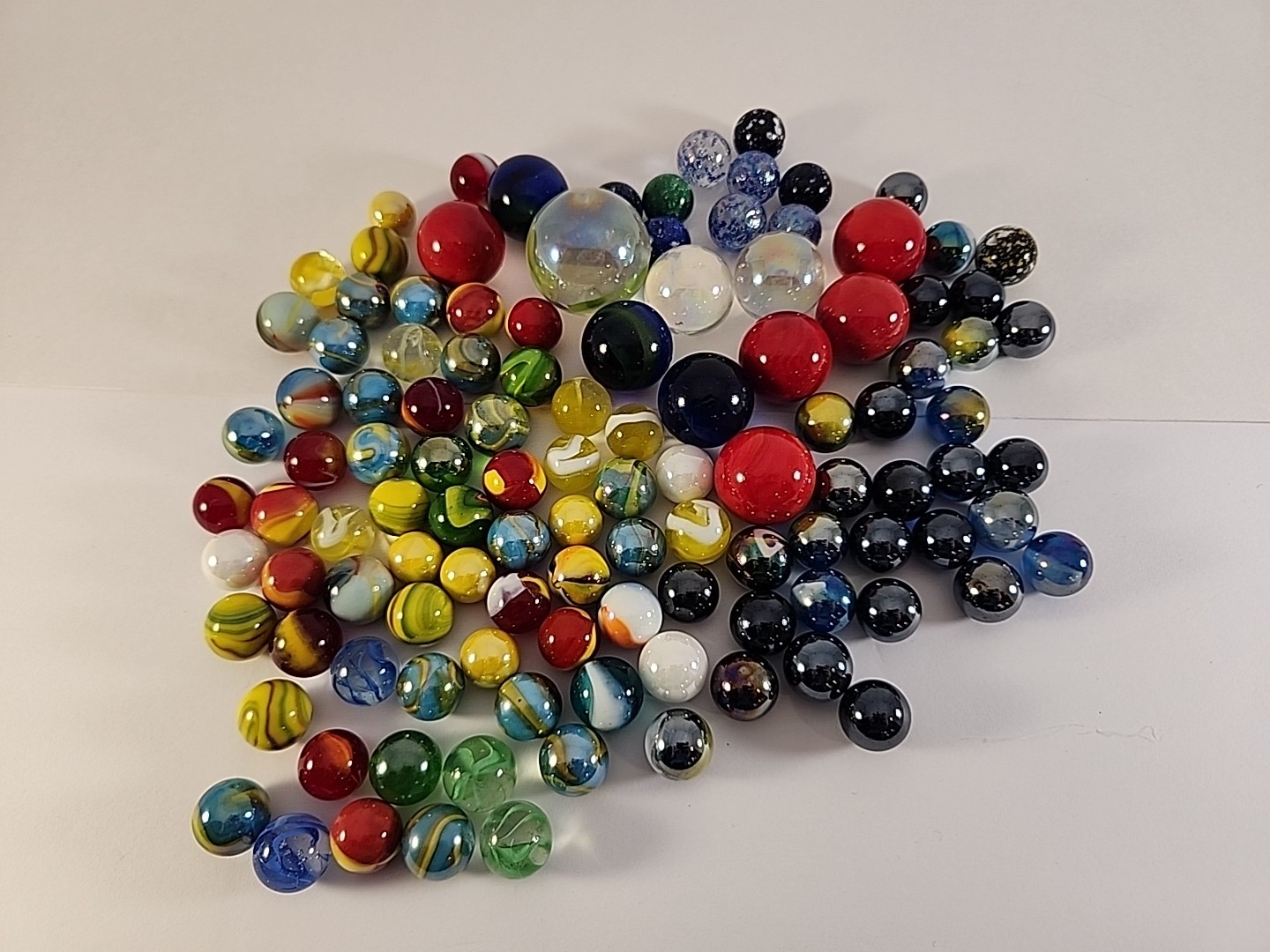 Lot Of 100 Random Vintage Marbles “Played With” Condition