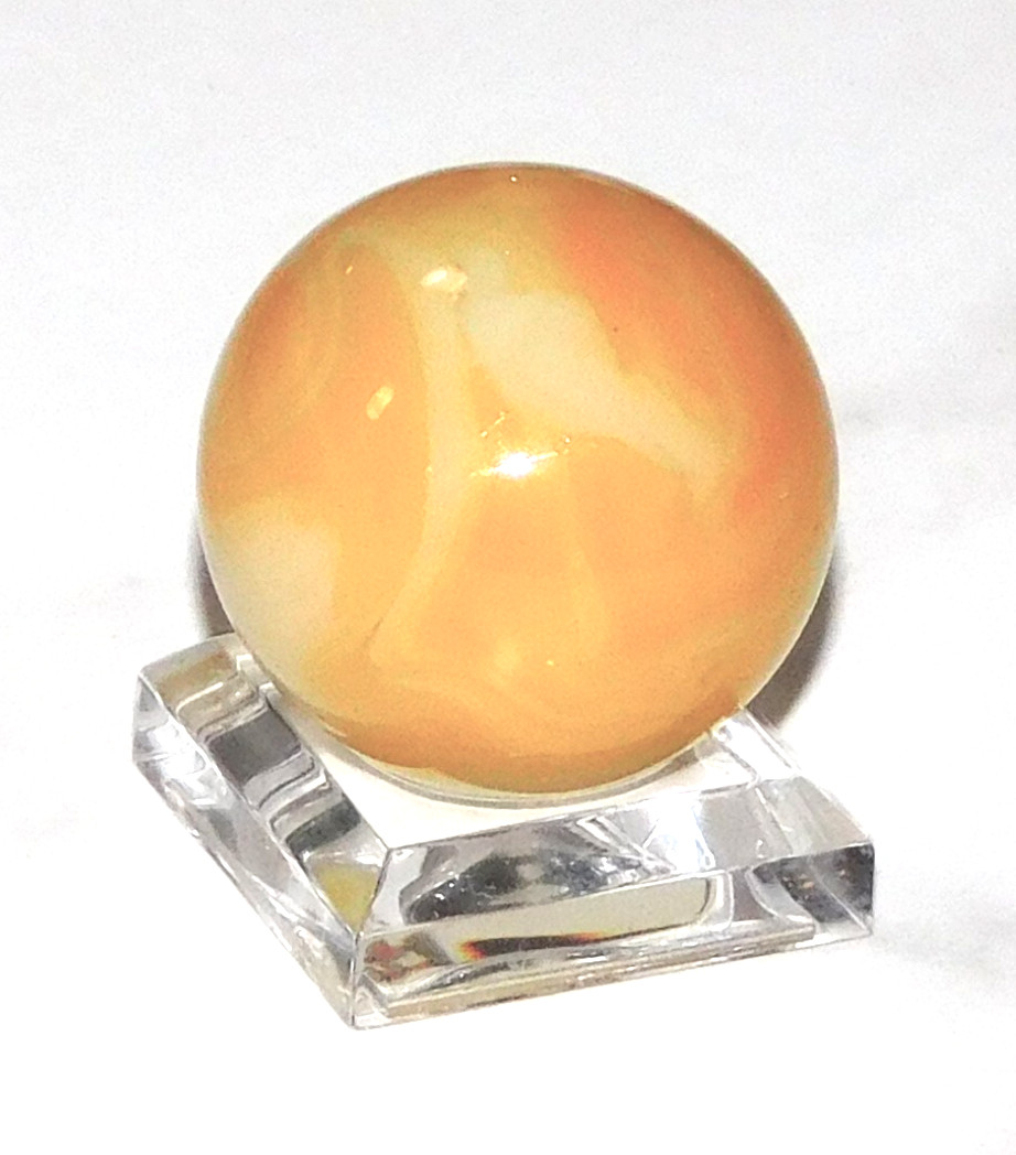 Vintage Marble Large Shooter Cream Light Yellow Swirl Opaque NM 0.98″ #0-139