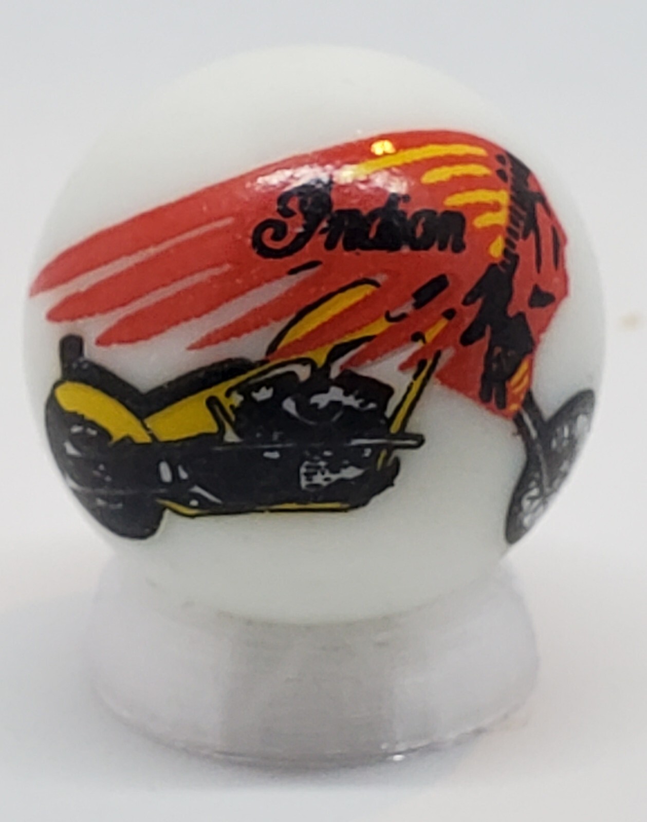 Indian Motorcyle Bike 1″ Glass Logo Marble w/ Stand