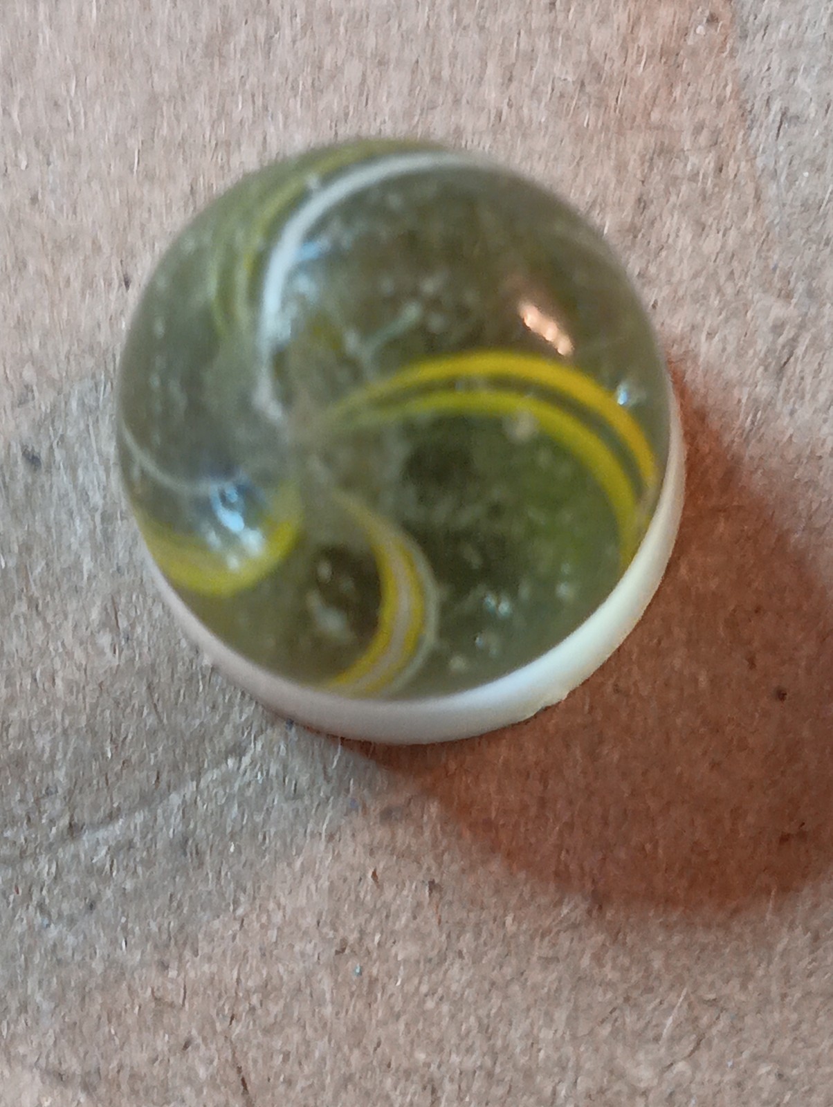 Vintage German Marbles 1 Coreless.62 Inch. 1white Core Latticinio .68 Inch