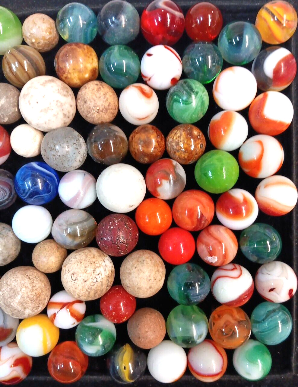 Lot Of 121 QTY Marbles Vintage AKRO, CERAMIC MICA + MISC – FREE SHIPPING