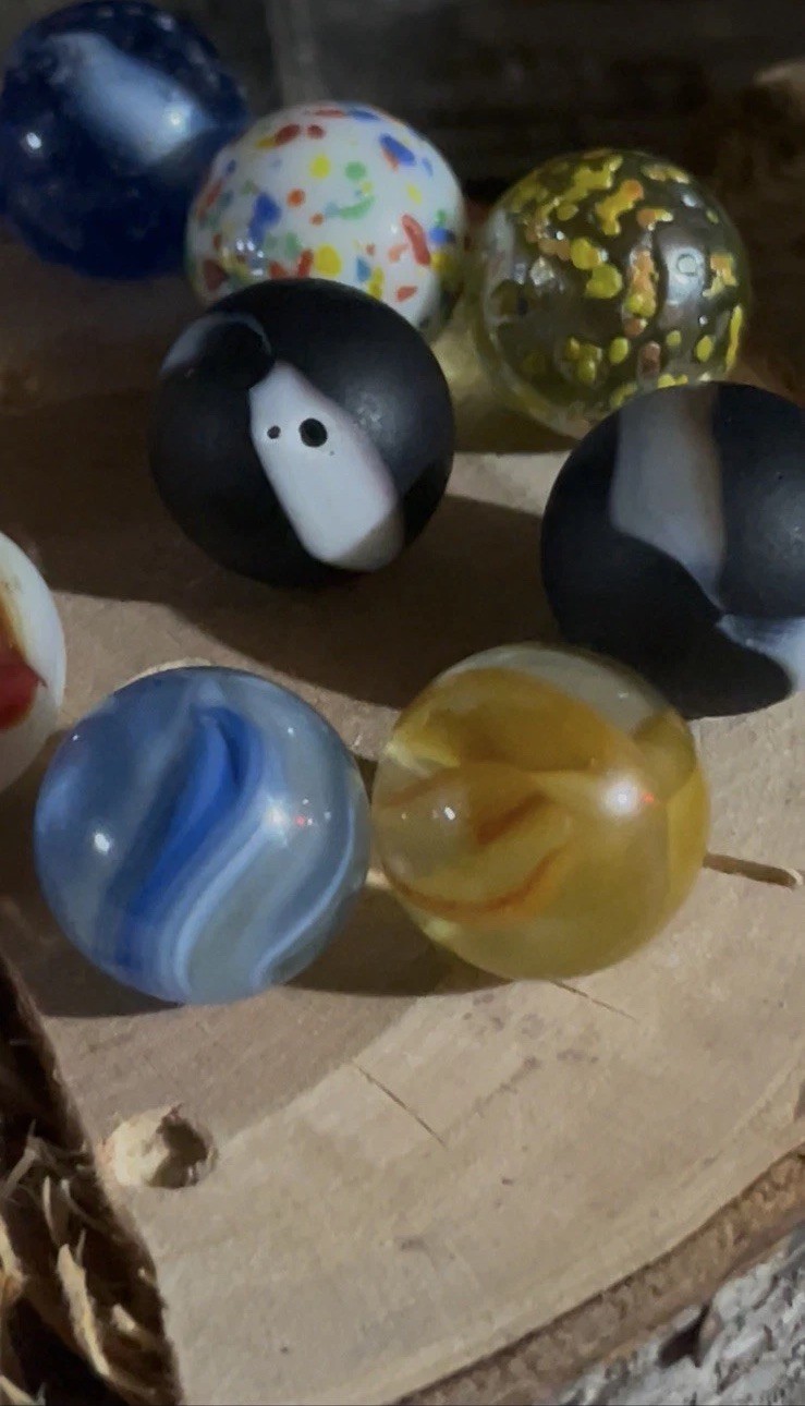 Vintage Marble Mix Lot – 18 Total, 8 Are UV reactive, 2 Ceramic, 3 Hybrids