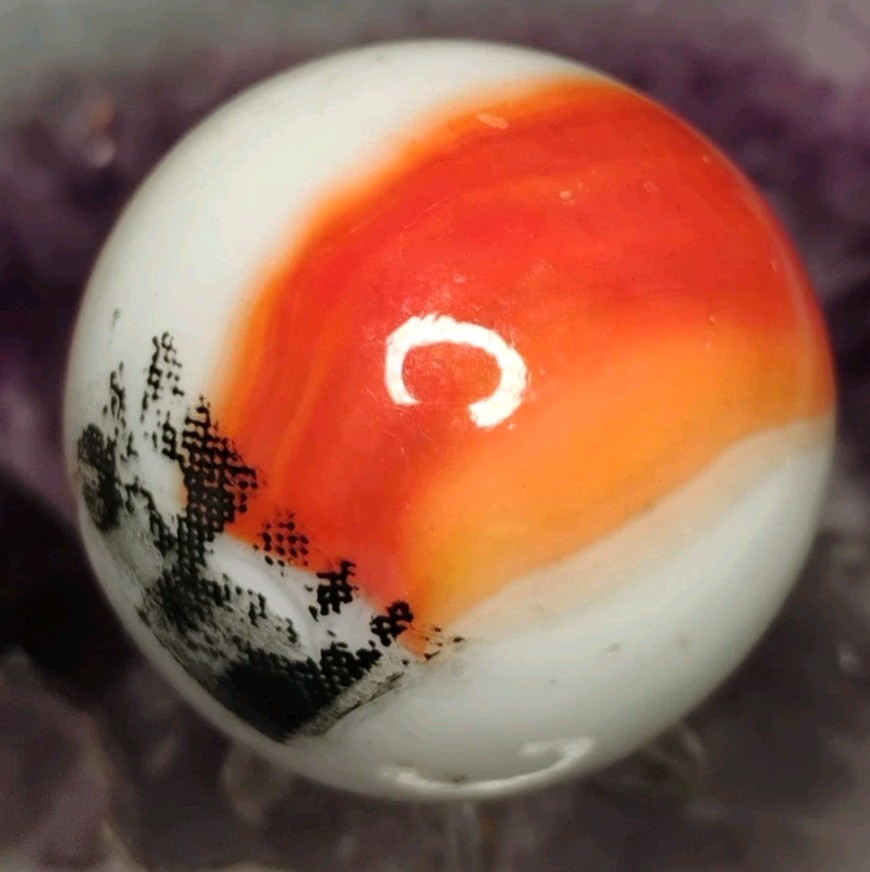 1.24″ HUGE VINTAGE MARBLE KING MARBLES W/ LOGO🔥RARE HTF NM-