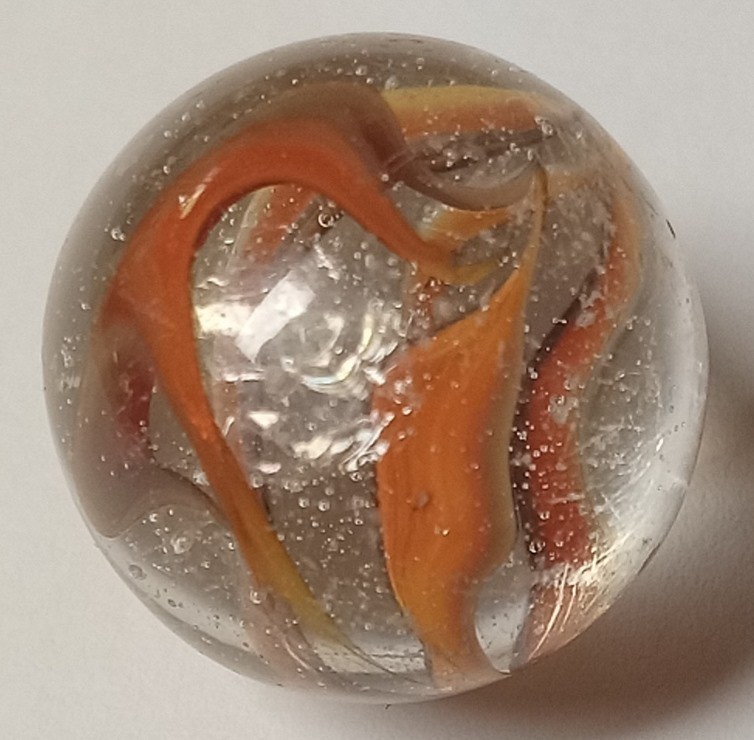 Old Vitro Hybrid Caged Cats Eye Catseye 6 Ribbon Vein Shooter Marble .87 AMAZING