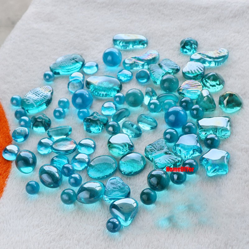 14mm-25mm Lake Blue Glass Marbles Traditional Toys Games Craft Decorative Balls