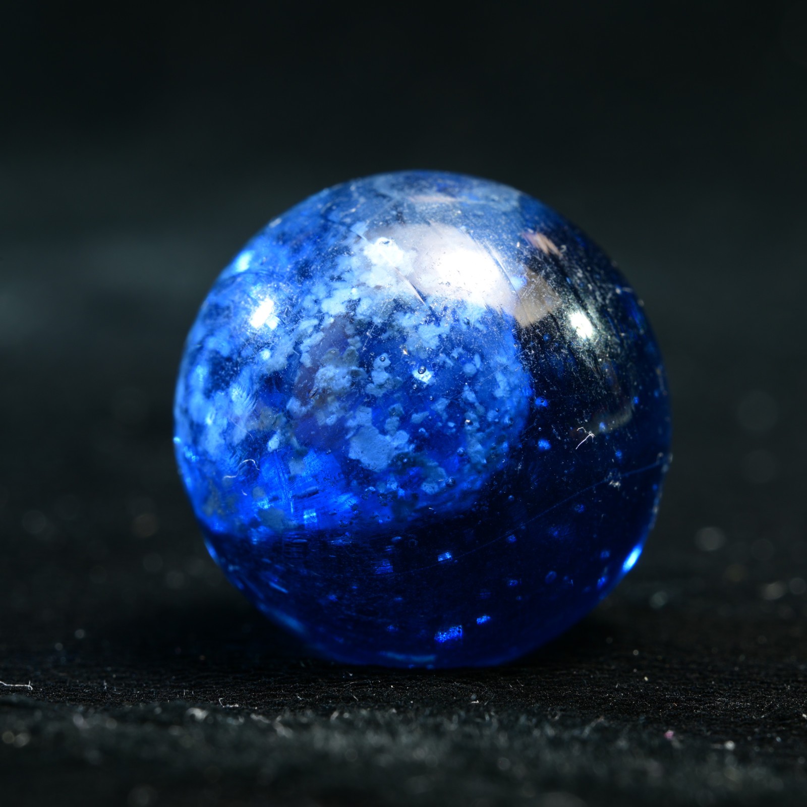 Rare Cloud Sapphire Mica Marble German Handmade Antique 21.1mm 13/16”