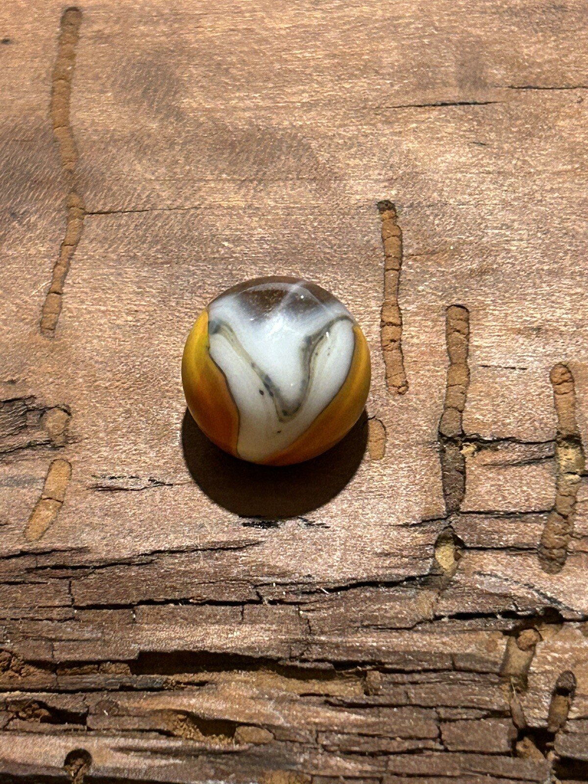 Odd Vitro Agate Brushed metallic Moldy look “V”Patch Conqueror Marble 0.60”