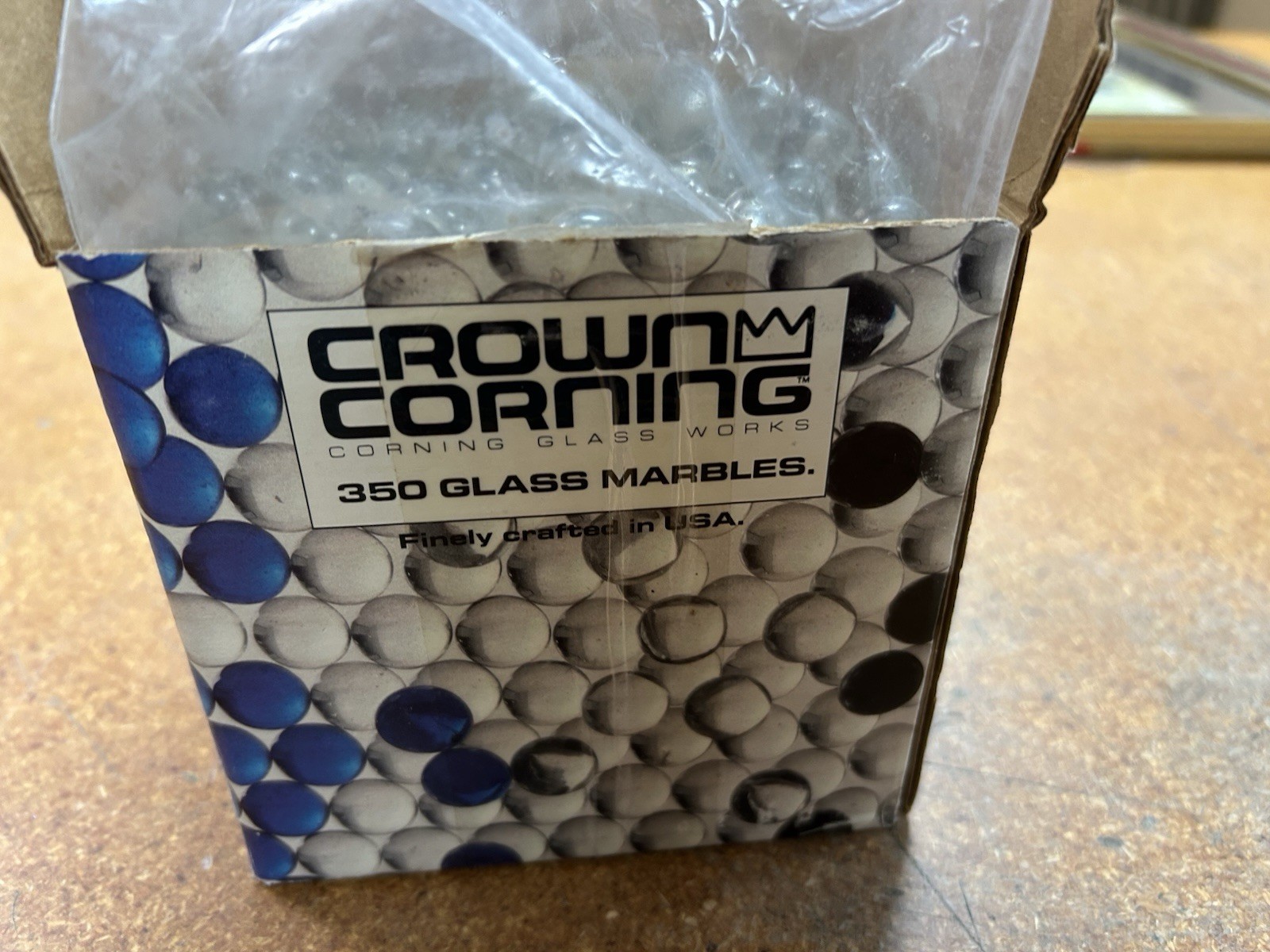 Corning Glass Works Crown Corning Glass Marbles Clear | USA Made ~350x Vintage