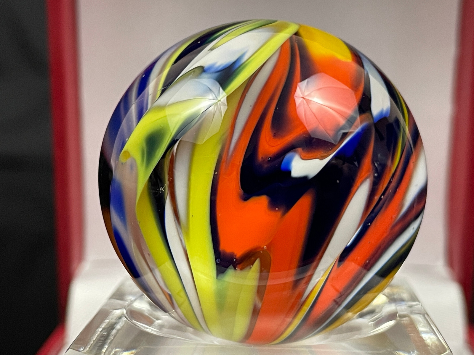 Rick Davis Glass Art Marble 1.49″ Signed #26