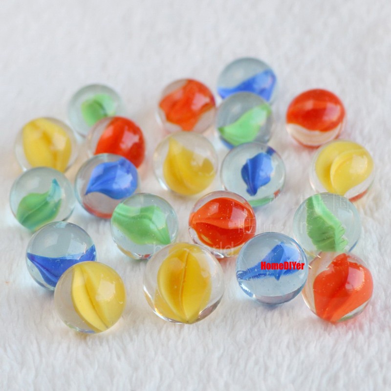 Colour Glass Marble Balls Traditional Vintage Classic Kids Toys Games Decoration
