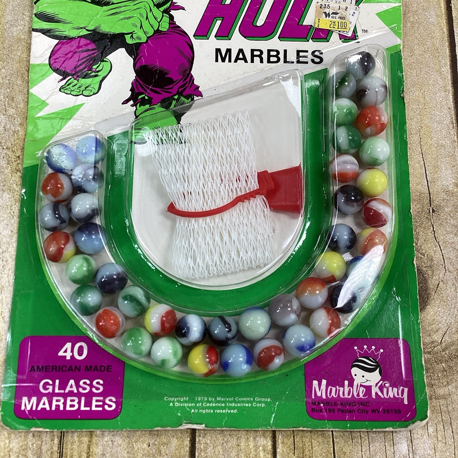 1979 Vintage Marble King Incredible Hulk Pack Sealed NOS 40 Glass Marbles Glow