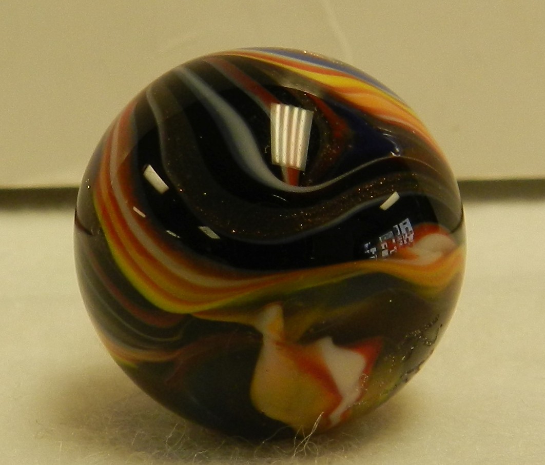 #2036m Nice Handmade Contemoporary Keith Baker Marble With Lutz .94 In 2024