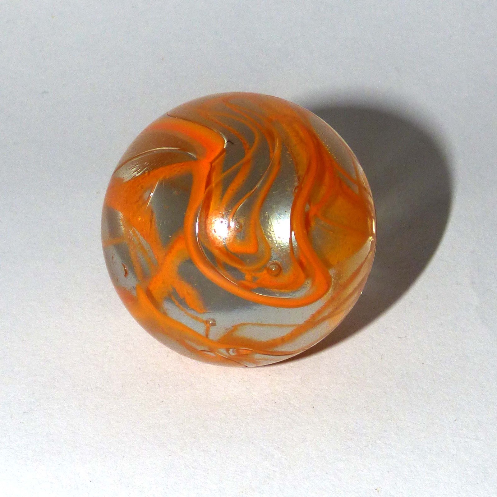 Vintage Vacor de Mexico Orange Spaghetti Super Jumbo Marble 42mm Shooter