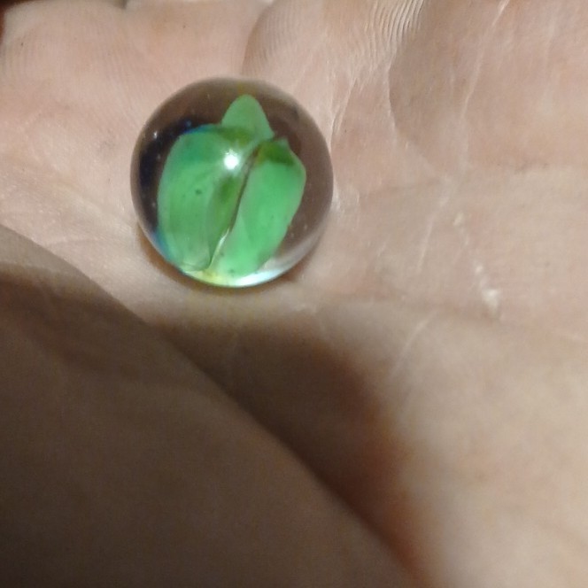 Green Glass Machine Made Cat’s Eye Toy Marble for Ages 3-4, 5-7, 8-11
