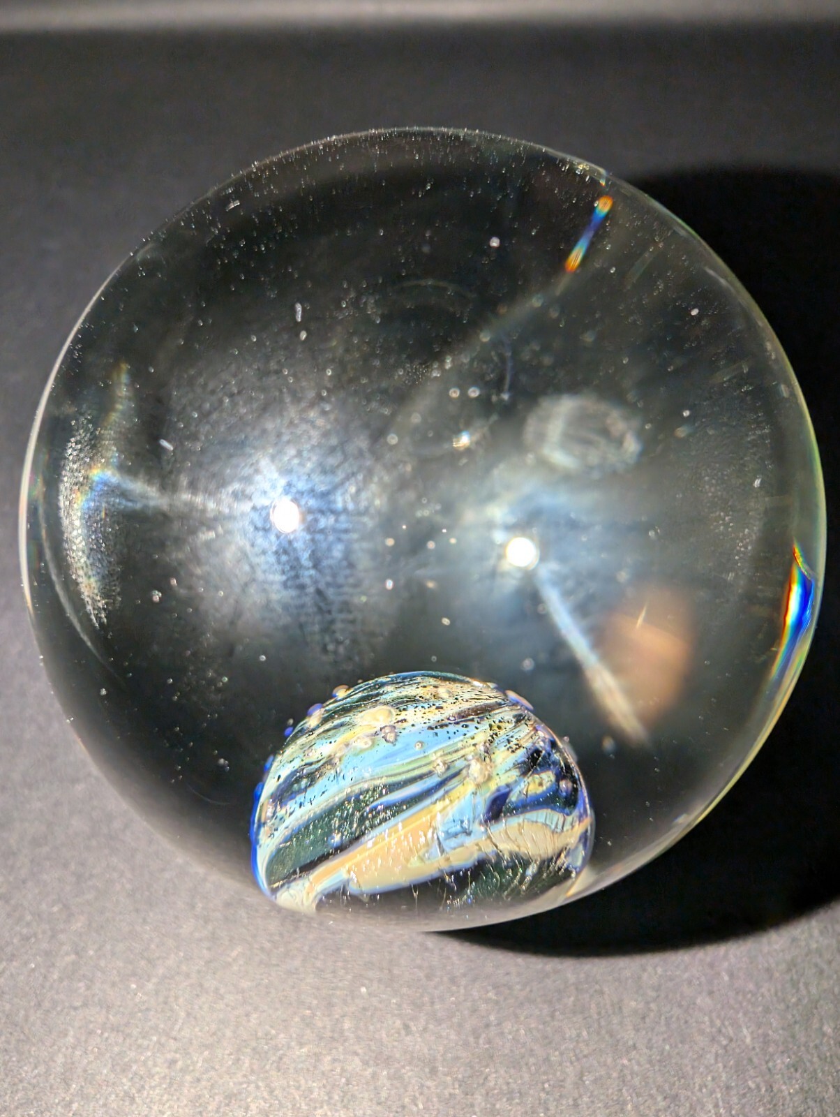 Contemporary Art Glass Galaxy Marble 2.32″ Borosilicate MIB Handmade Koutsouros