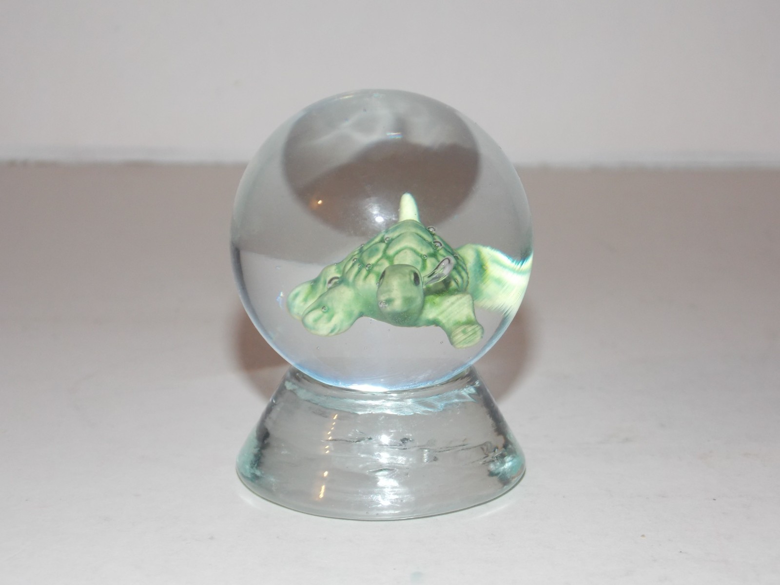 Handmade Sammy Sam Hogue 43mm Sulphide Green Turtle Glass Marble Signed 2007