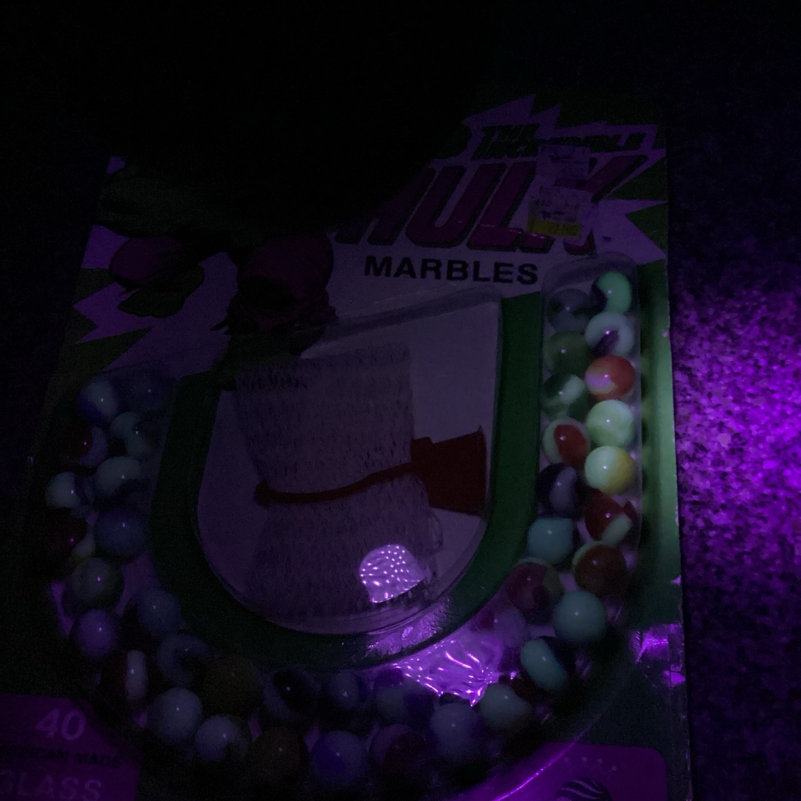 1979 Vintage Marble King Incredible Hulk Pack Sealed NOS 40 Glass Marbles Glow