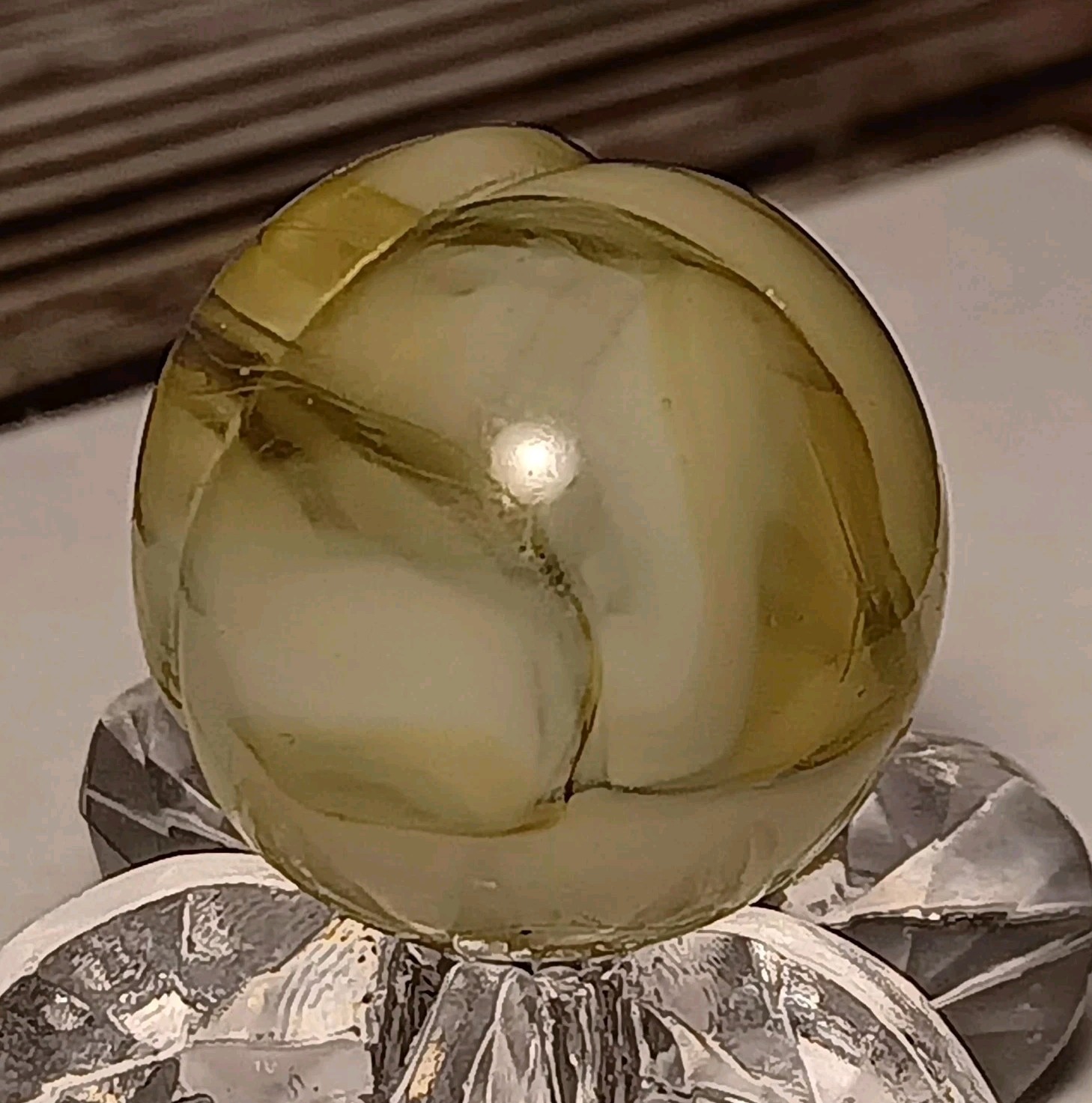 Antique Christensen Agate CAC “Snotty” Marble. .64″ Mint(-) Uv. Or Ravenswood