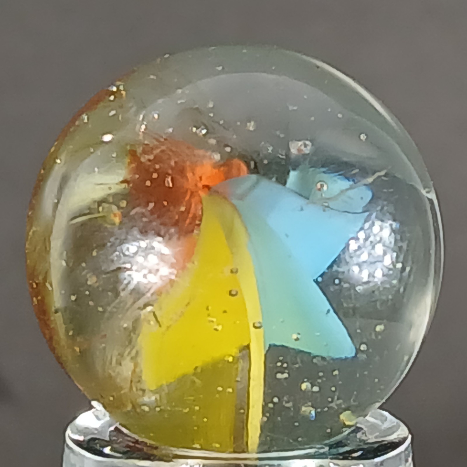 Vintage Tri-Color Hybrid Cat’s Eye Marble .59 Inches Near-Mint Condition