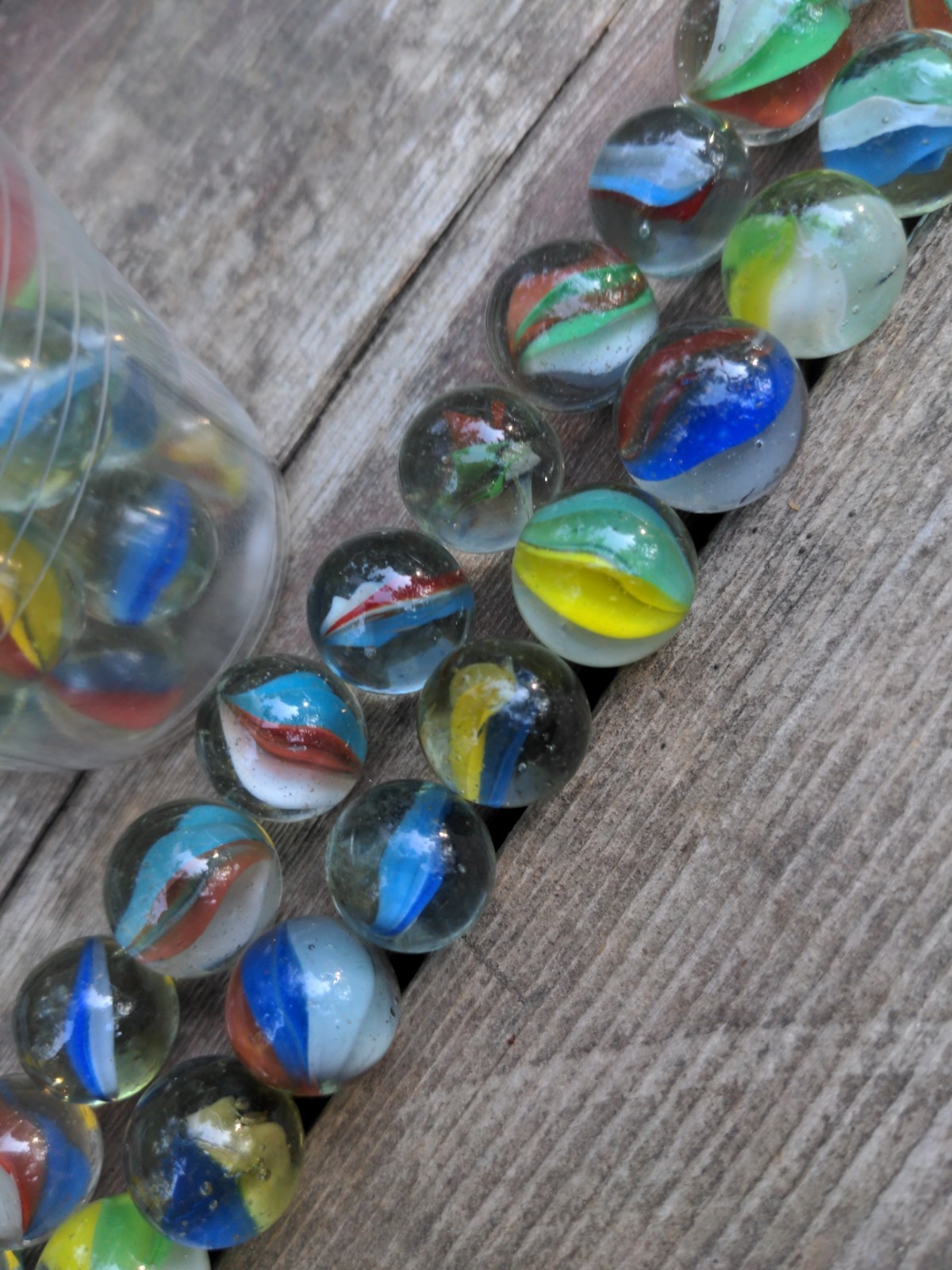 VTG Marbles Lot Cats Eye Mixed 50 pcs Lot Glass Swirl Multicolor 1/6