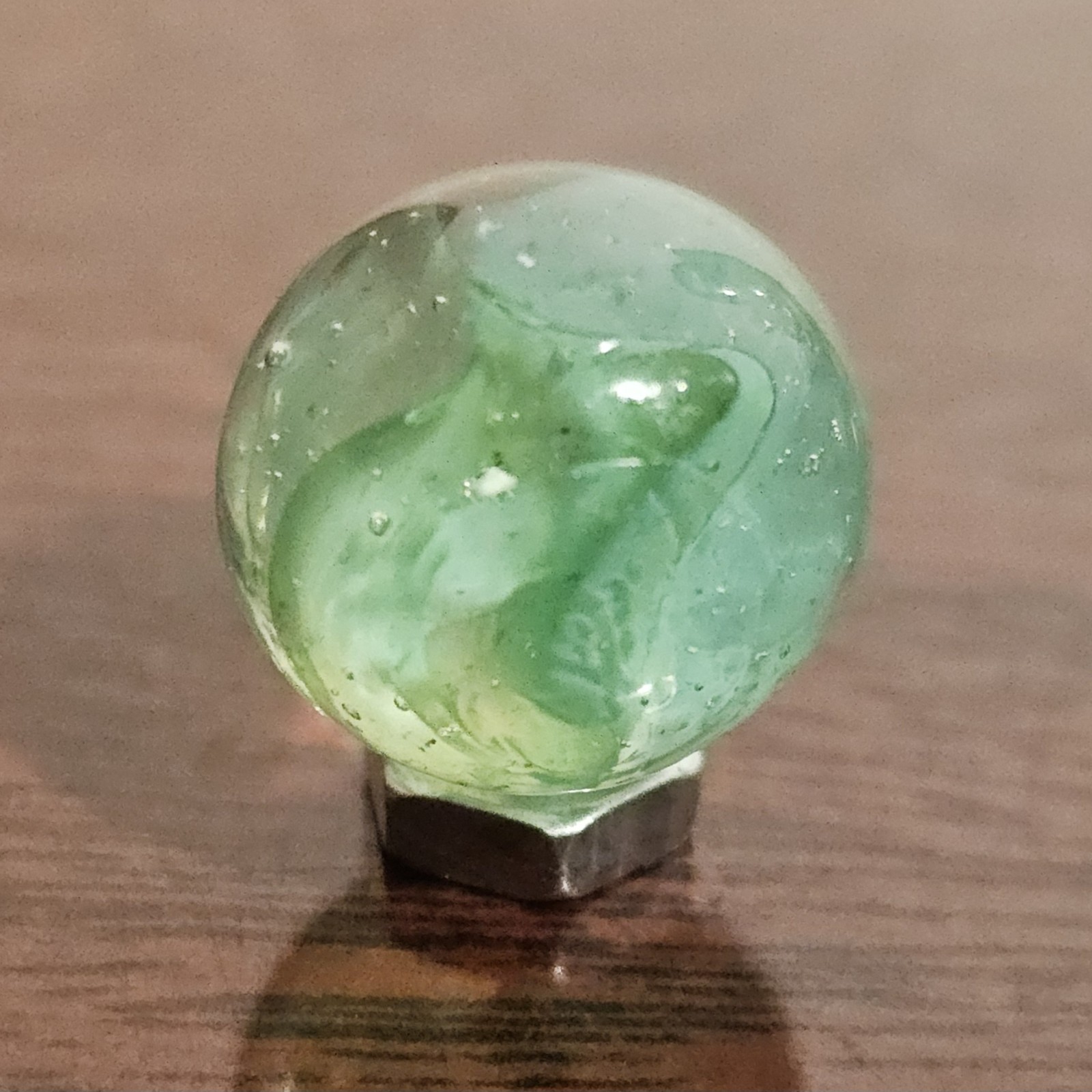Vintage CE Bogard Mint Green Floppy 4-Lobe Cats Eye .625″ Glass Marble