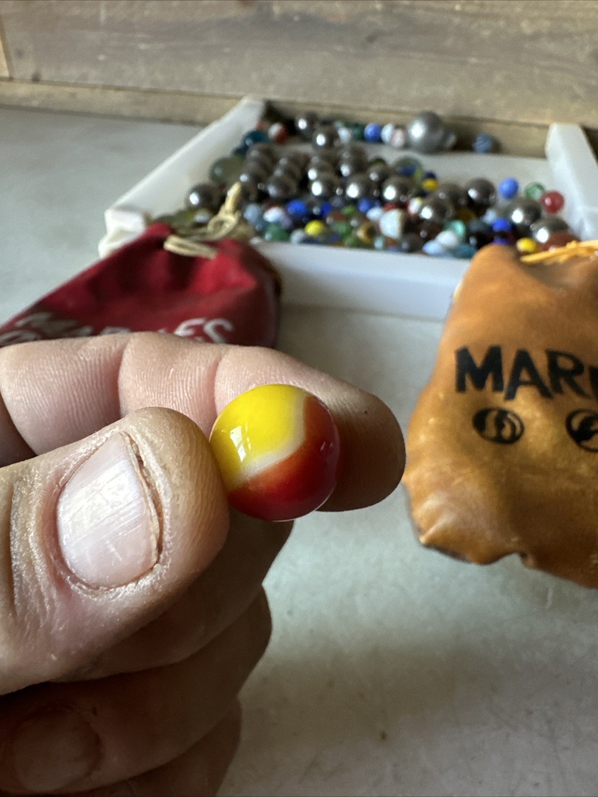 Vintage Danlee Marble Bags w/ Steely Marbles And Swirls Cats Eye Lot Of (150)