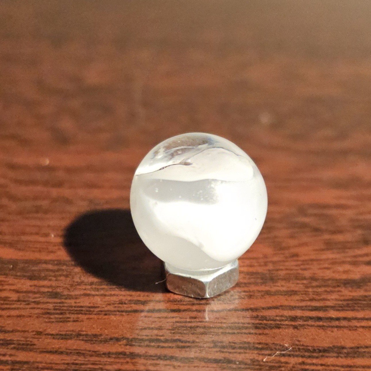 Vintage CE Bogard White Floppy 4-Lobe Cats Eye .625″ Glass Marble