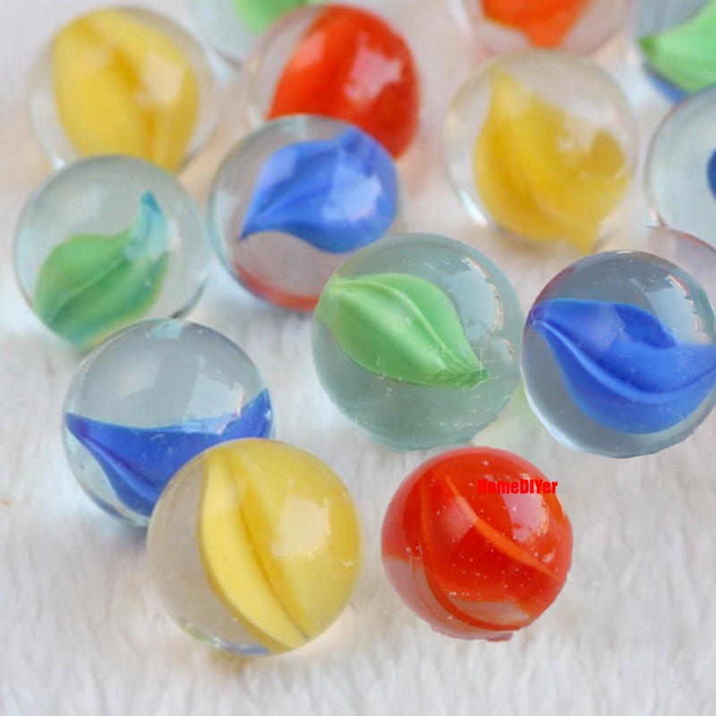 Colour Glass Marble Balls Traditional Vintage Classic Kids Toys Games Decoration