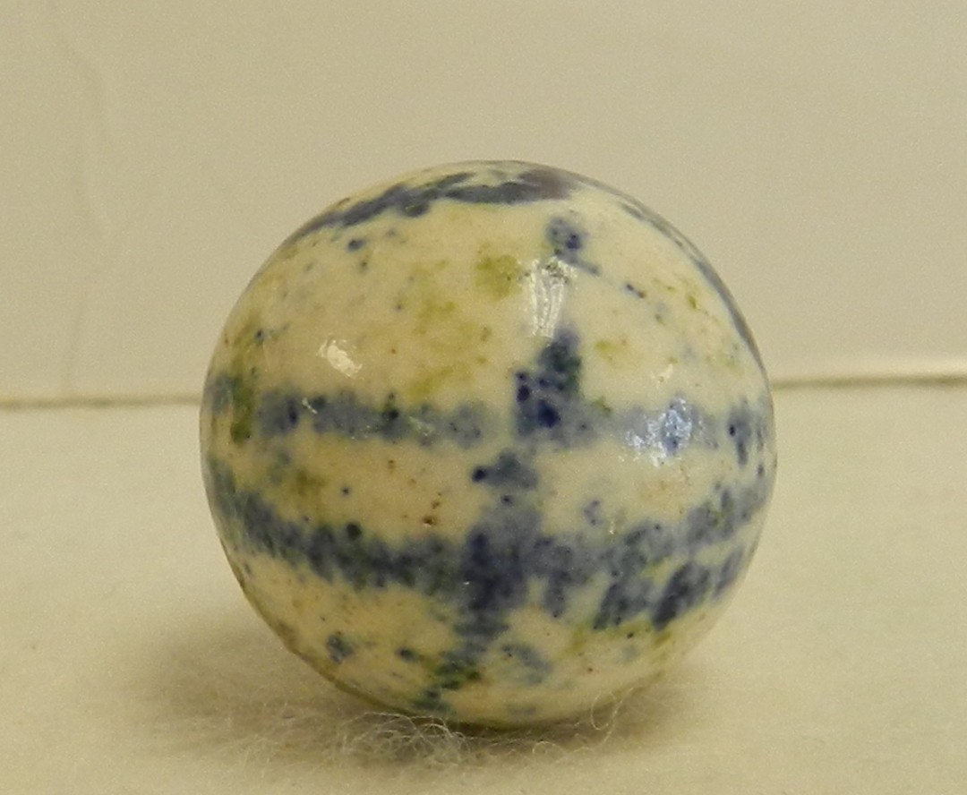 #21023m Vintage German Handmade Lined Crockery Marble .79 Inches