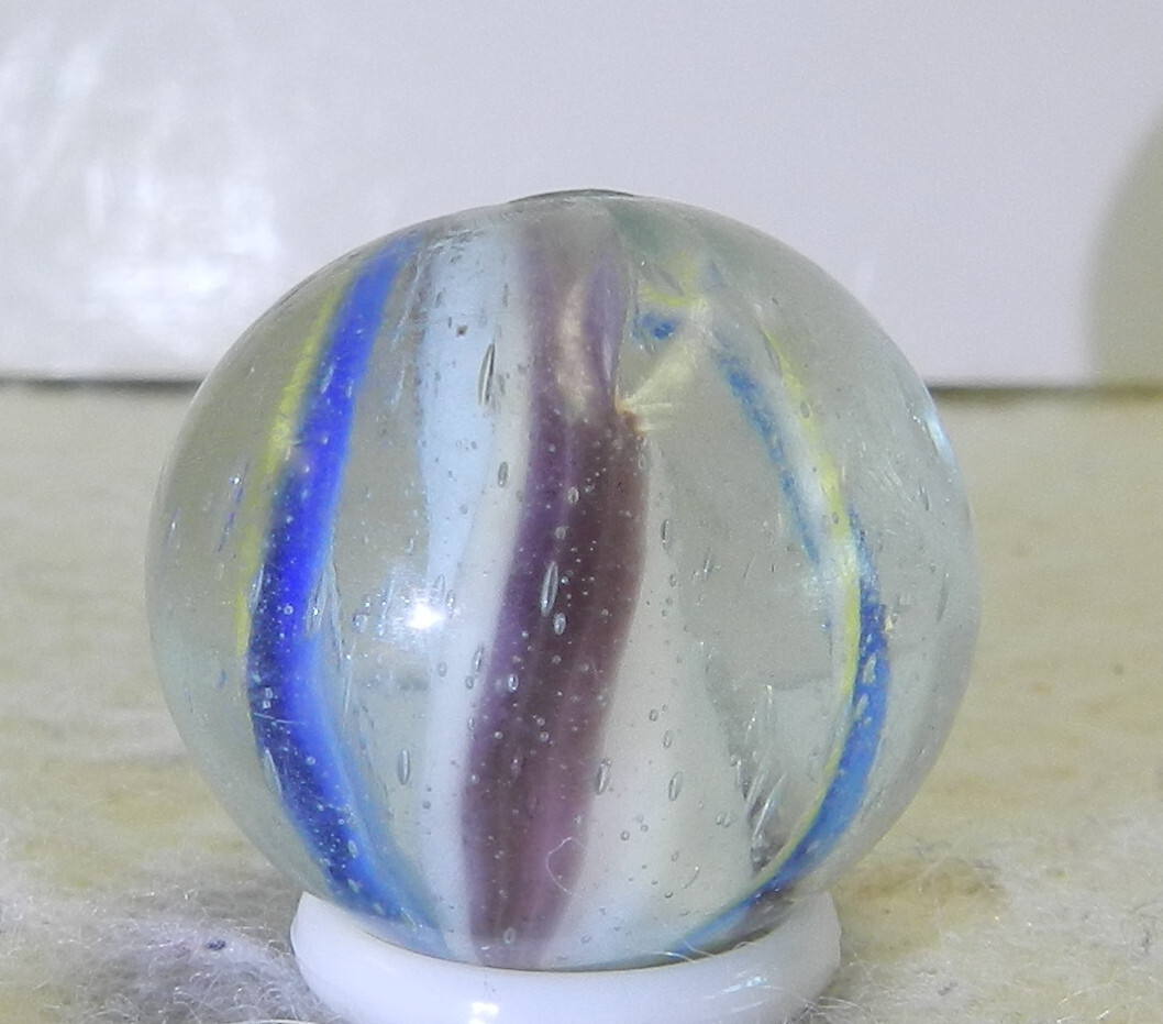 #16408m Vintage German Handmade Solid Core Swirl Shooter Marble .88 Inches