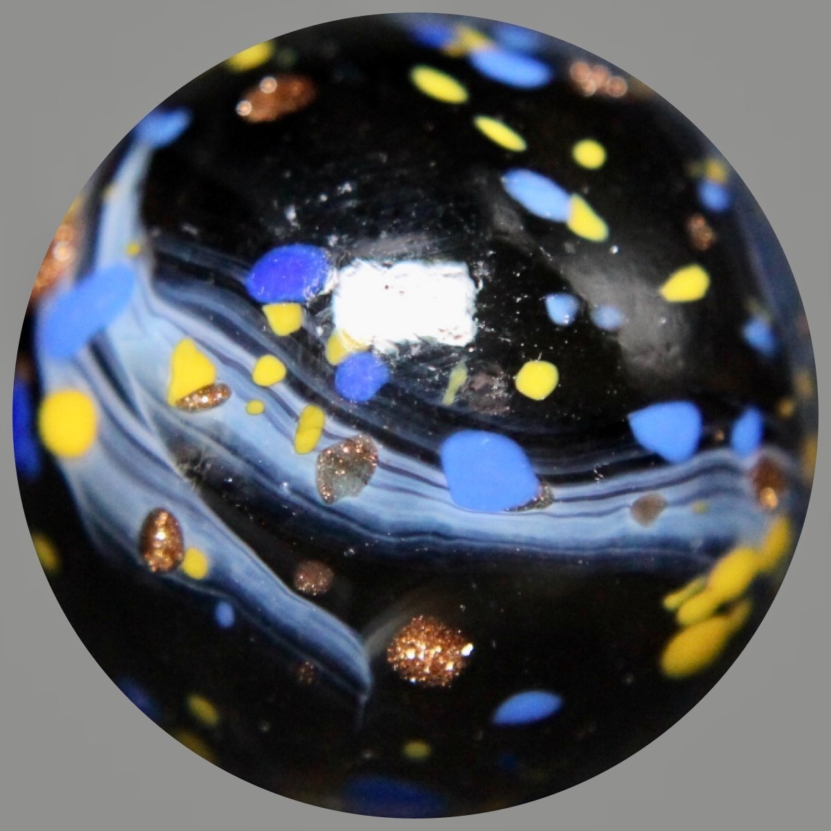 JABO Raven Marble Collector Series: Chunky Gold Lutz Guinea