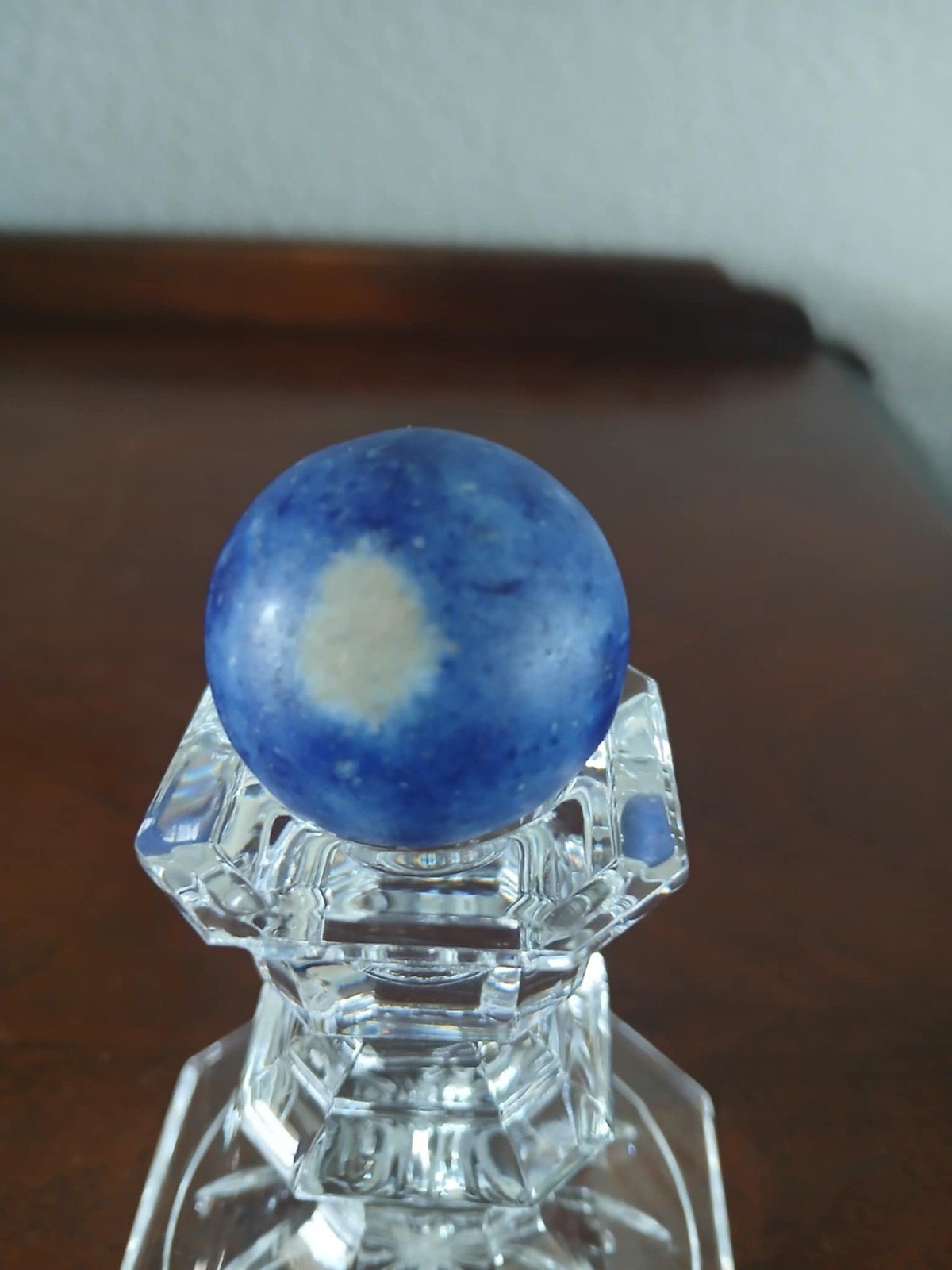 Antique Bennington Pottery Cobalt Blue Marble, Excellent Condition 1.25 Inches