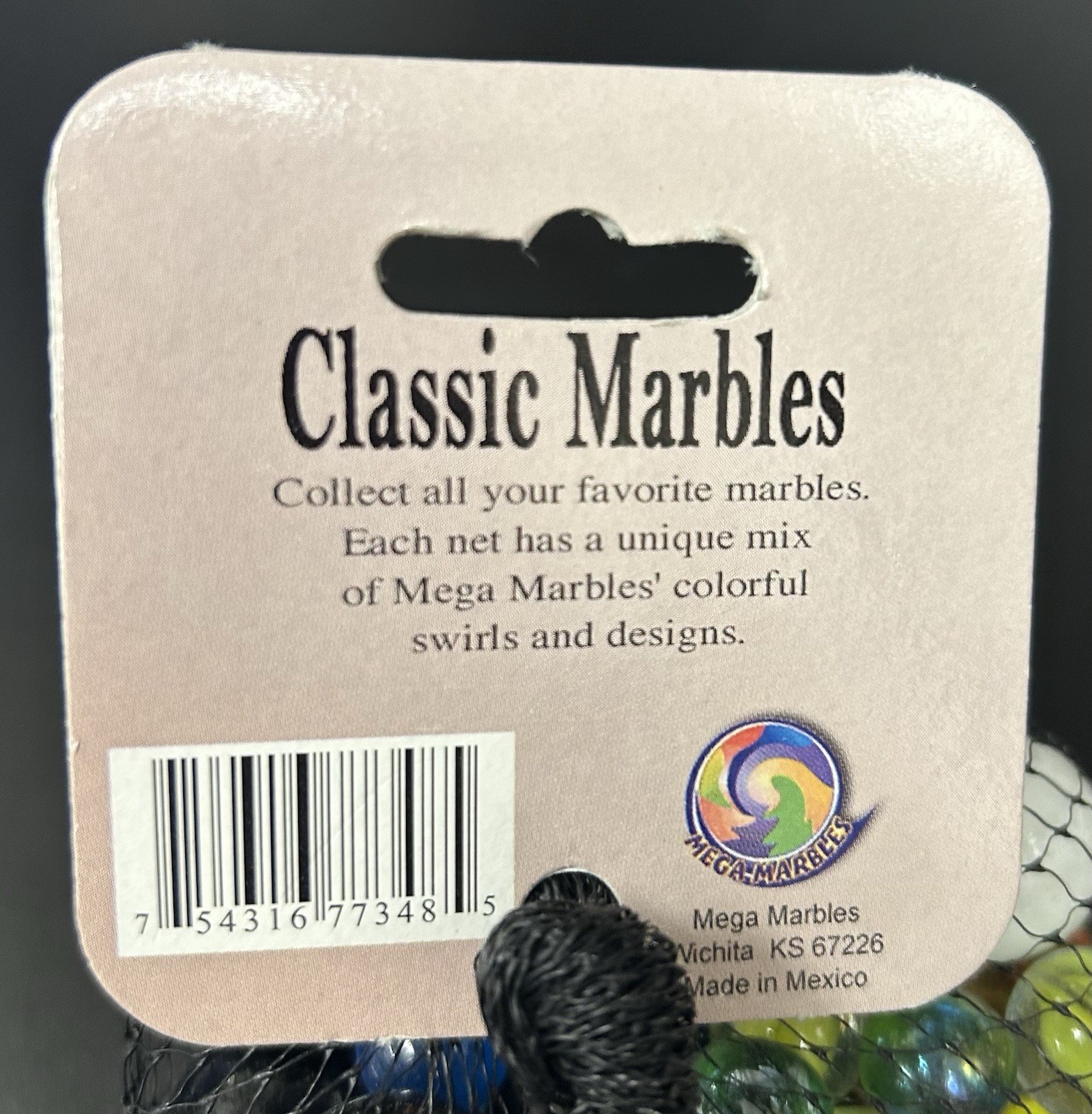 Classic Mega Marbles Net Bag 10oz Assorted Unique Collectible Marbles M3#8