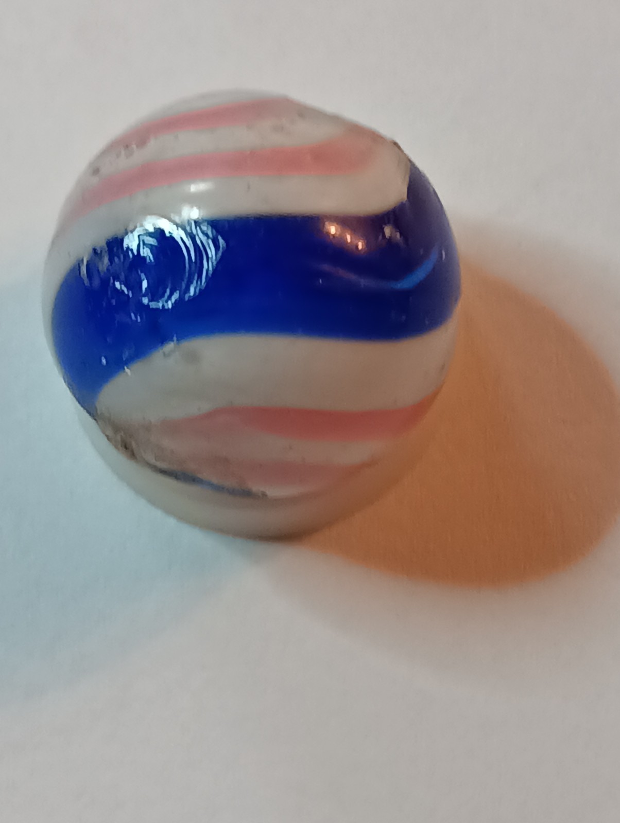 Peppermint 2 Stripe Vintage Marble. Has One Chip On Blue Stripe.See Picture.66in