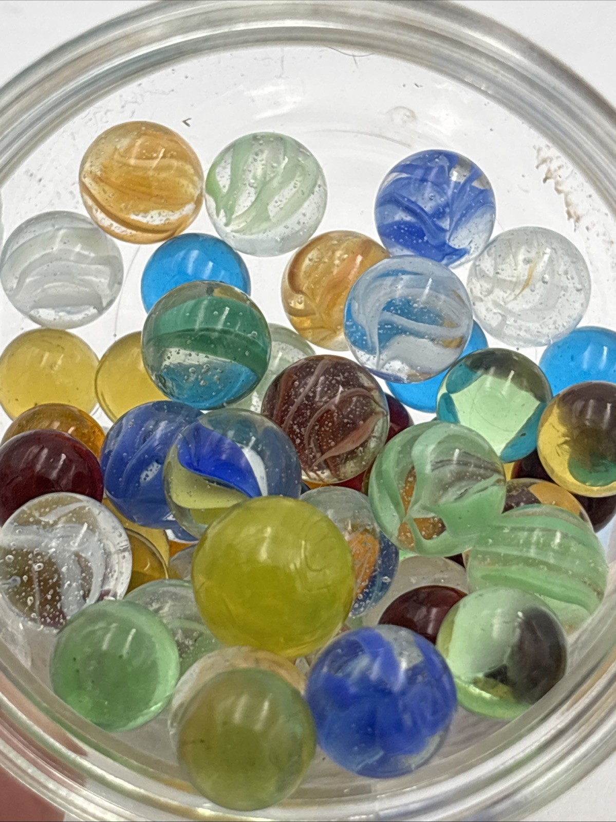 Custom Marble Container With Multicolored Marbles