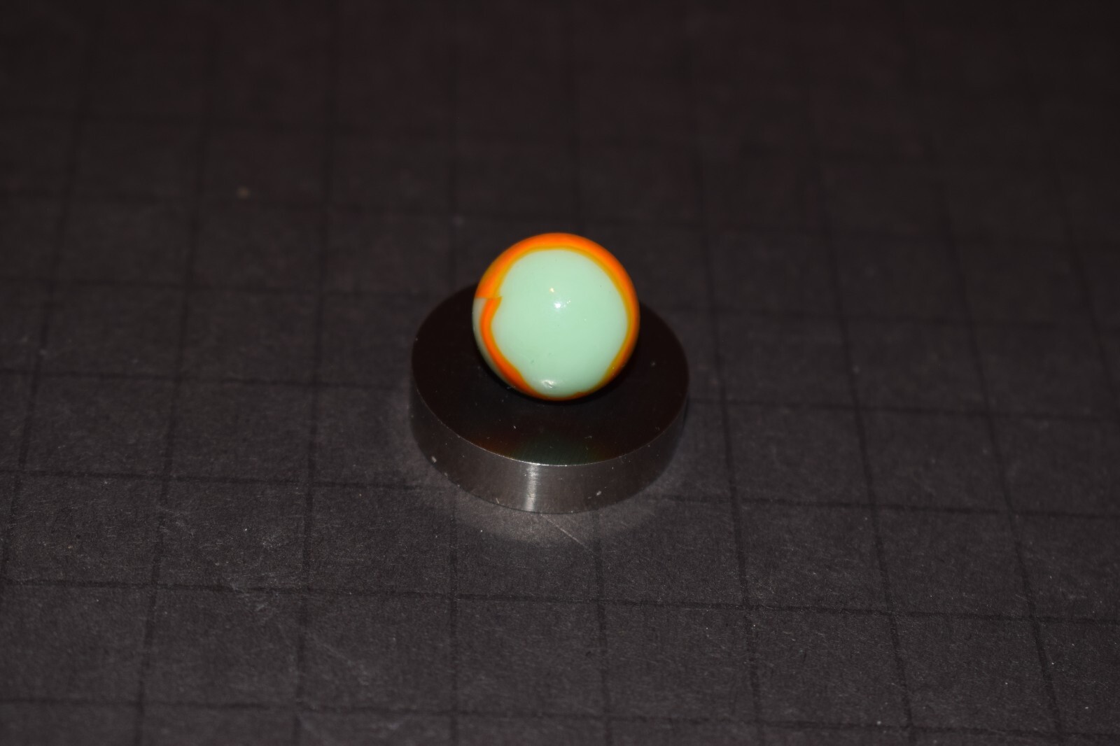 Vintage NRL Peltier Rainbo Two Color Collectors Toy Marble .593″=19/32 MINT