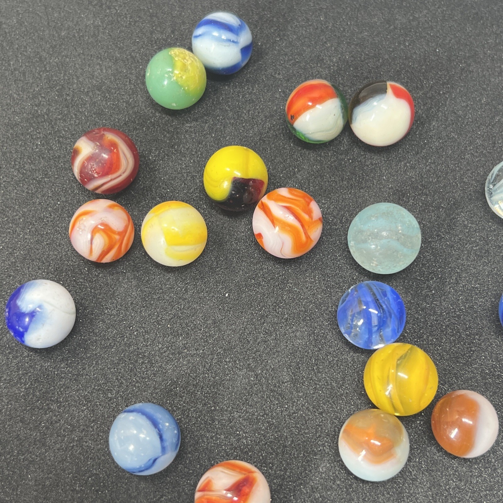 Vintage Akro Agate Peltier Christensen Glass Swirl Marble (20 Lot) Nice!