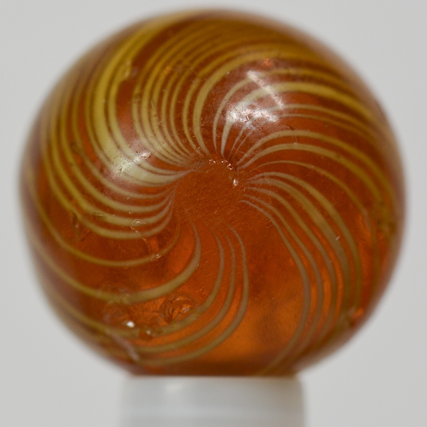 Handmade Gooseberry Marble, Amber Glass, 11/16 in, Good+ to NM-, Germany, S1421